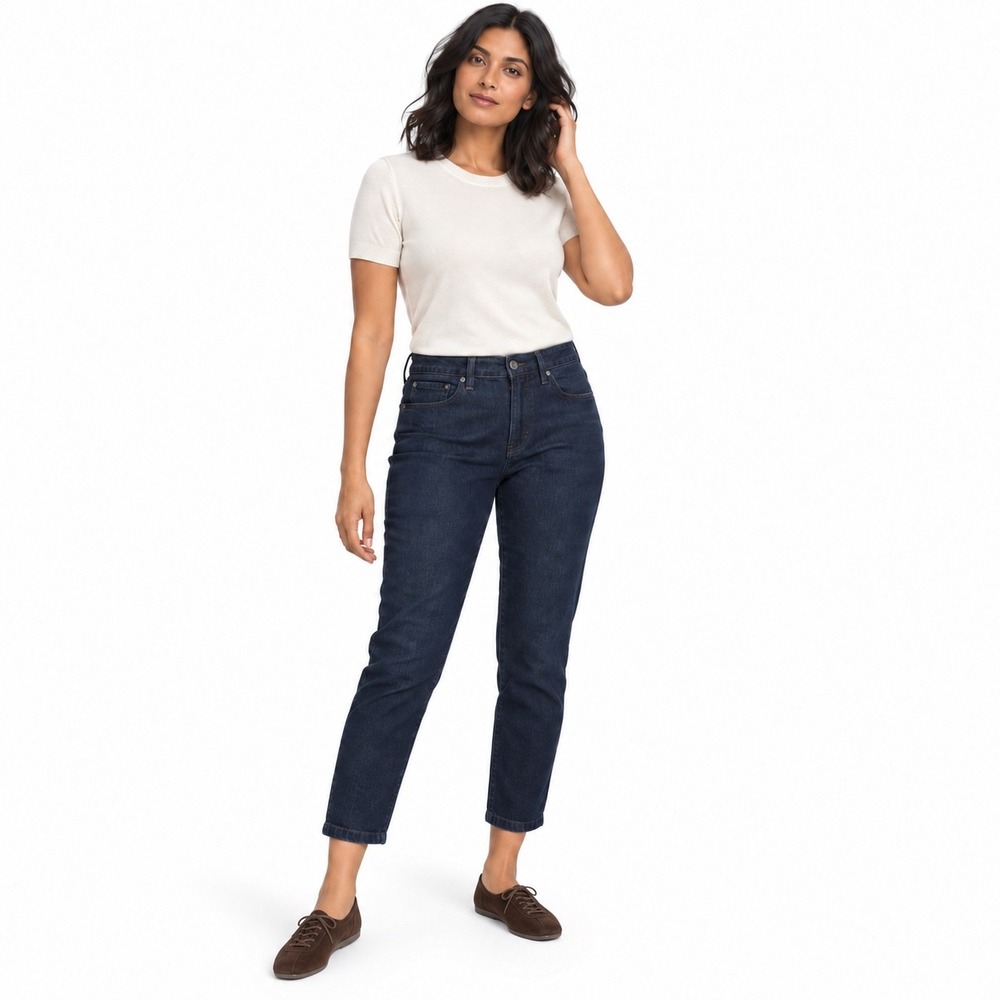 Tory Burch Cropped Skinny Jeans Dark Wash Classic Preppy Clean Girl Womens 30